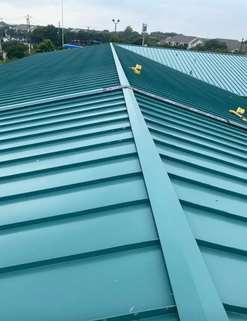 Green commercial metal roof ridge and valley for Metal Roof Repair in Jefferson Hills